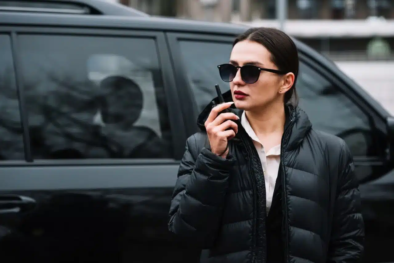Female security officer monitoring Albany property